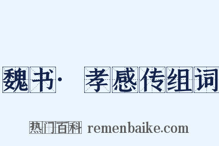 魏书·孝感传组词是什么意思的图片